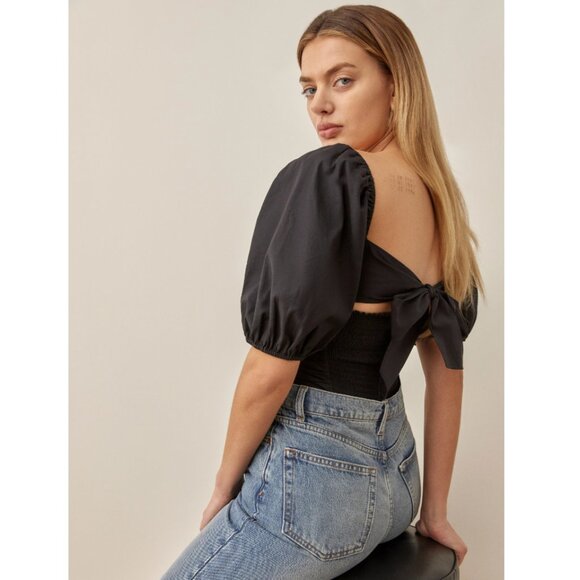 Reformation Barry Top in Black